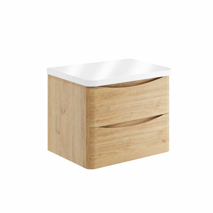 Scudo Bella 2 Drawer Wall Hung Vanity Unit with Countertop