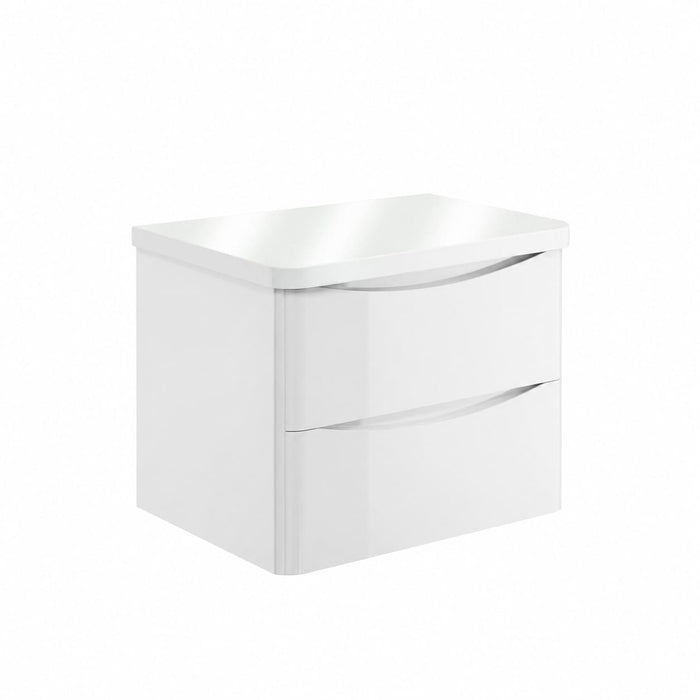 Scudo Bella 2 Drawer Wall Hung Vanity Unit with Countertop
