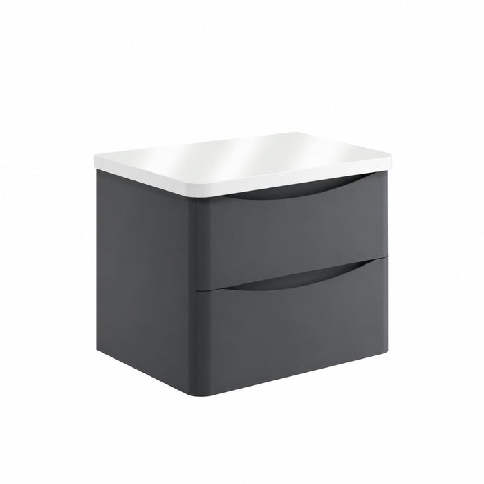 Scudo Bella 2 Drawer Wall Hung Vanity Unit with Countertop