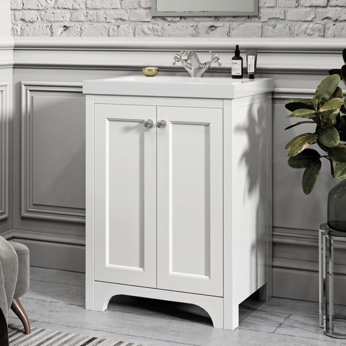 Scudo Brunswick 2 Door Floorstanding Vanity Unit with Basin & Chrome Handles