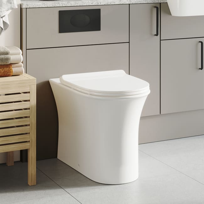 Scudo Deia Rimless Comfort Height Back To Wall Toilet with Soft Close Seat