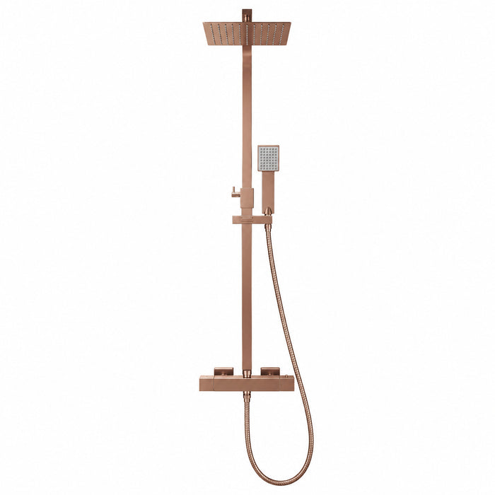 Scudo Elliot Square Thermostatic Rigid Riser Mixer Shower inc. Easy Fix Kit