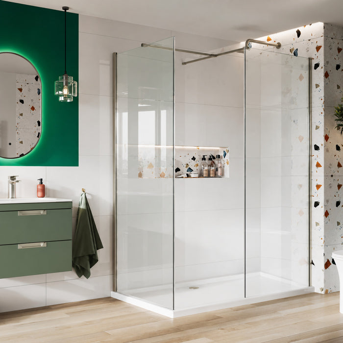 Scudo Forte 8mm Wetroom Clear Glass Panel with Profile Kit
