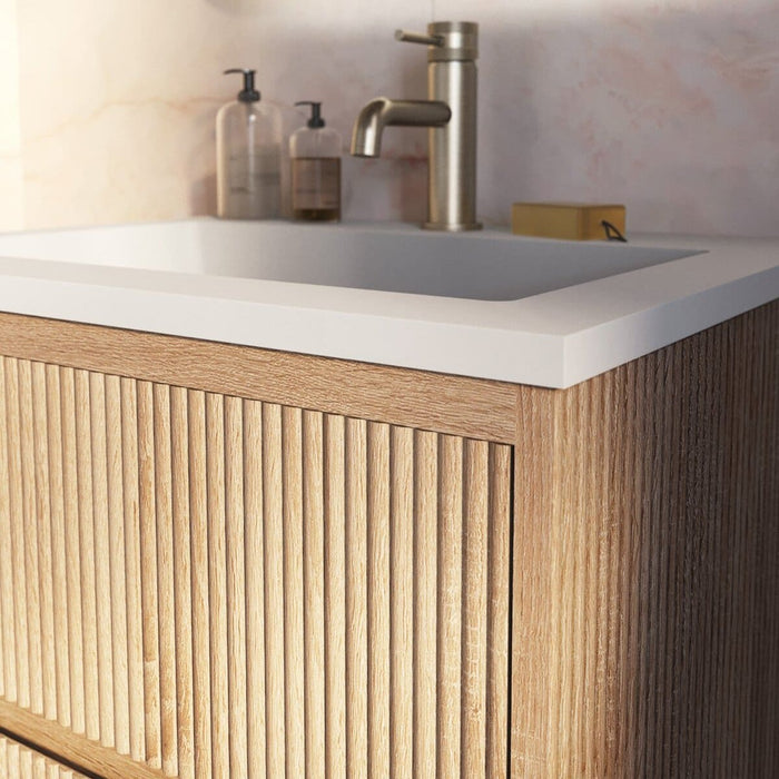 Scudo Linea Square 2 Drawer Wall Hung Vanity Unit with Basin