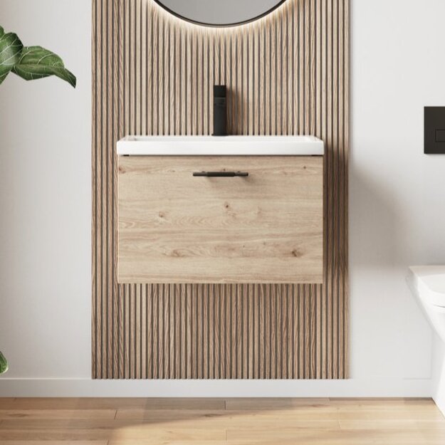 Scudo Muro Plus 1 Drawer Wall Hung Vanity Unit with Ceramic Basin & Handle