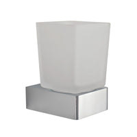 Vado Shama Frosted Glass Tumbler And Holder - Chrome