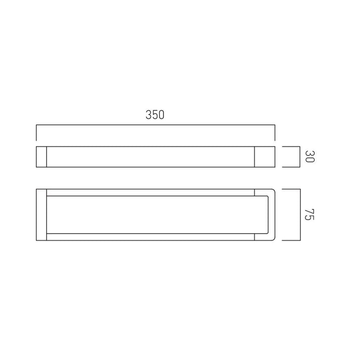 Vado Shama Double Towel Rail - 350mm long - Chrome