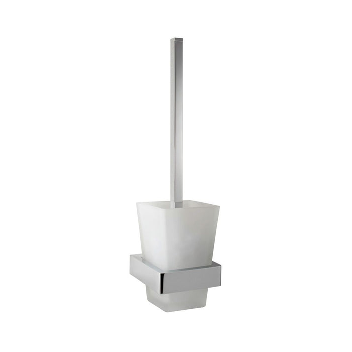 Vado Shama Toilet Brush And Frosted Glass Holder - Chrome
