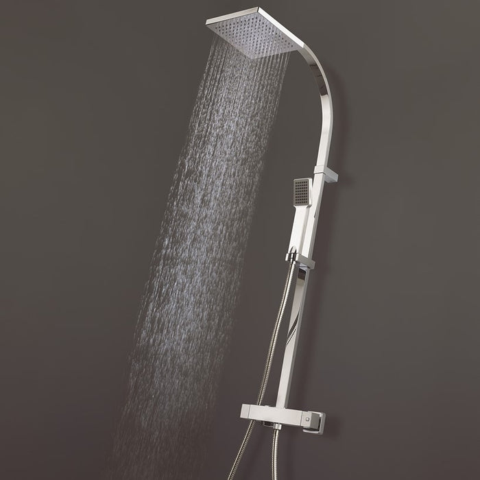 Crosswater Planet Multifunction Thermostatic Exposed Shower Valve with Fixed Head And Single Mode Shower Kit - Chrome