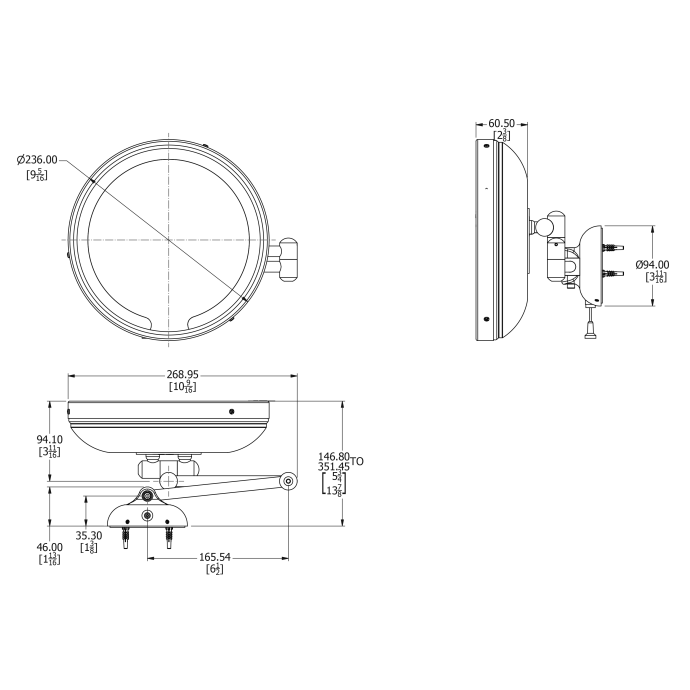 Samuel Heath Novis Illuminated Magnifying Mirror - Stainless Steel
