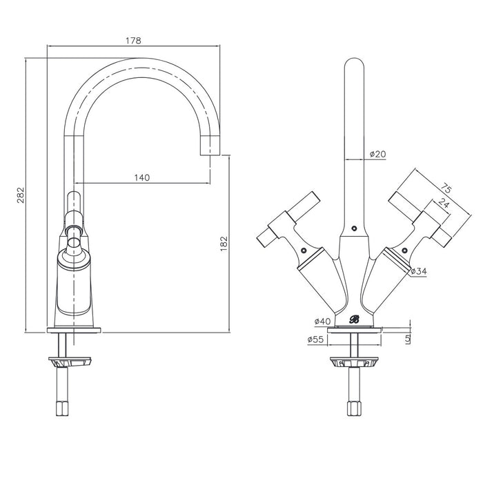 Burlington Strand Mono Basin Mixer Tap