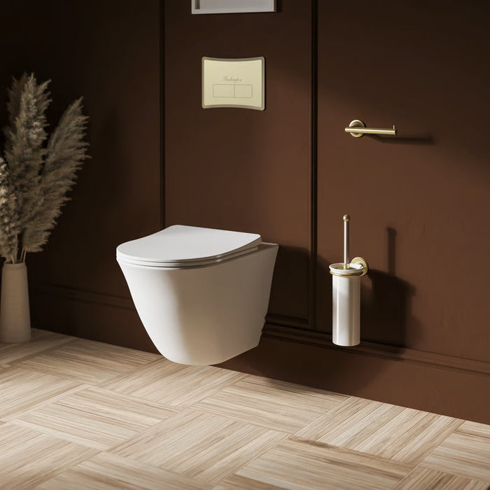 Burlington Strand Rimless Wall Hung Toilet with Soft Close Seat