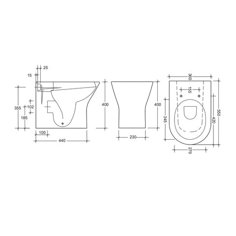 Sonas Scala Back to Wall Toilet And Seat