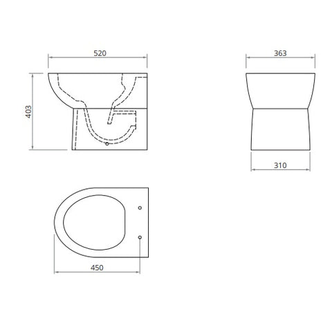 Sonas Via Rimless Back To Wall Toilet And Seat