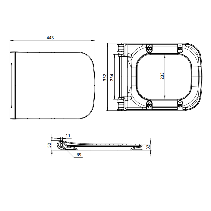 Crosswater Libra Rimless Wall Hung Toilet With Soft Close Seat