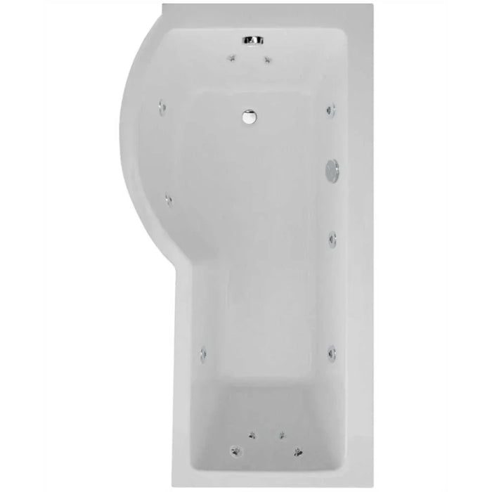 Sonas 12 Jet P Shape Shower Bath With Bath Panel And Bath