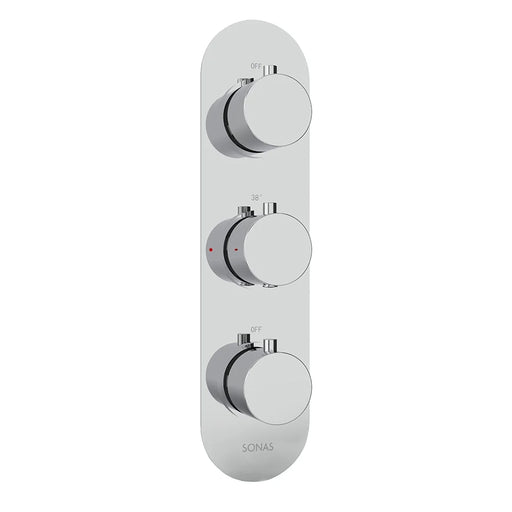 Sonas Alita 2 Outlet and 3 Handle Shower Valve - Chrome