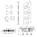 Sonas Alita 2 Outlet and 3 Handle Shower Valve - Chrome