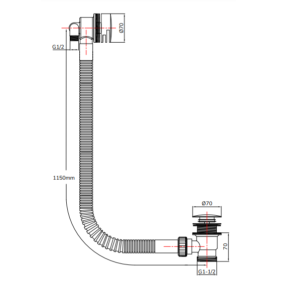 Sonas Alita Knurled Bath Set 3 with Shower Head Arm Handset
