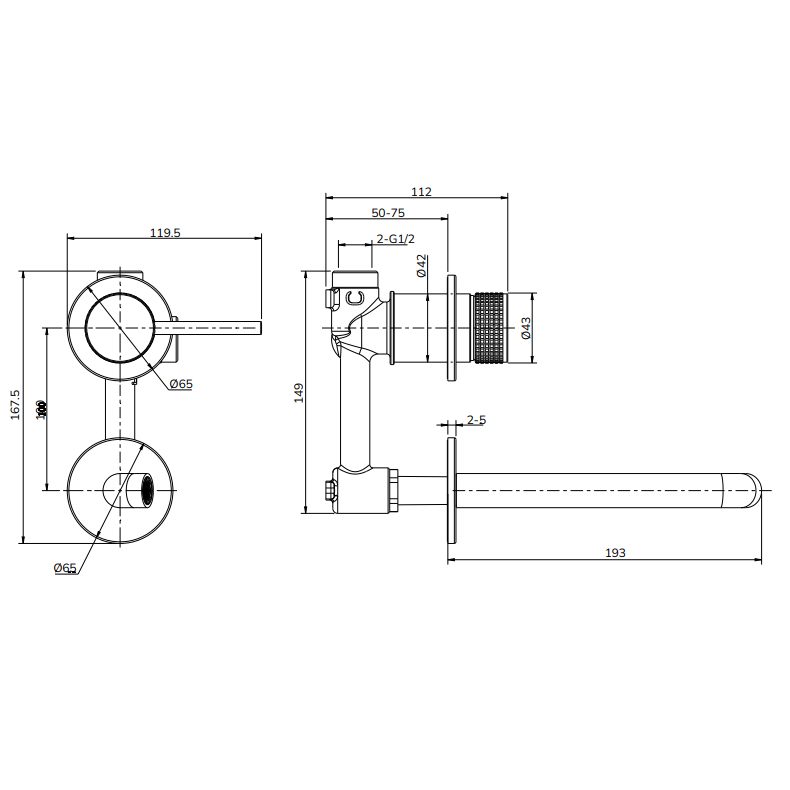 Sonas Alita Wall Mounted Basin Mixer Tap