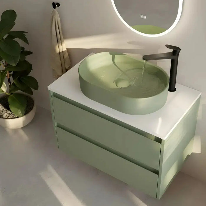 Sonas Apex Two Drawer Wall Hung Vanity Unit with Countertop & Living Oval Basin