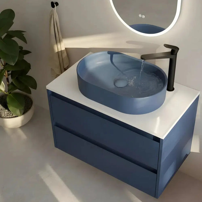 Sonas Apex Two Drawer Wall Hung Vanity Unit with Countertop & Living Oval Basin