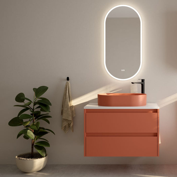 Sonas Apex Two Drawer Wall Hung Vanity Unit with Countertop & Living Oval Basin
