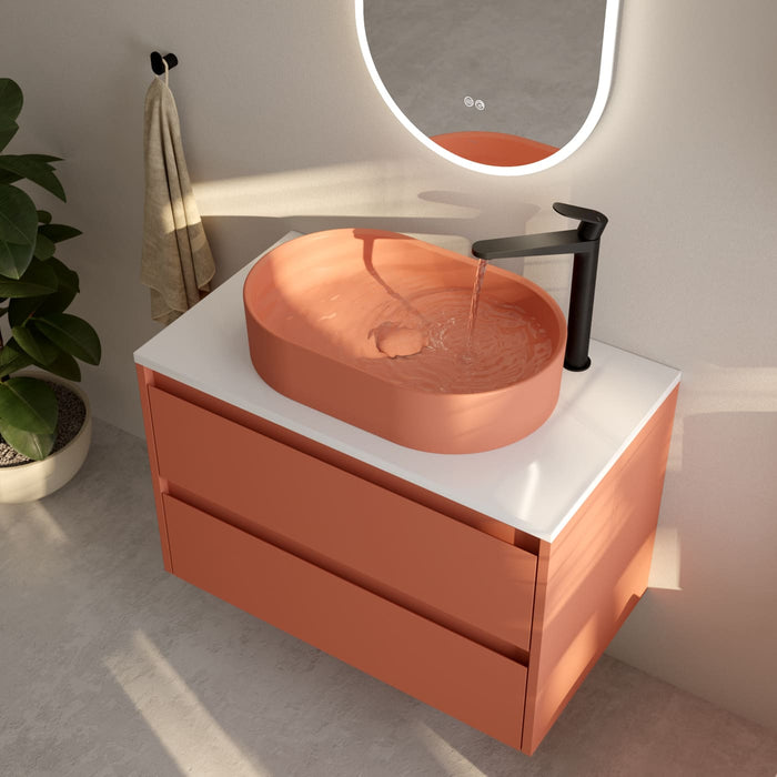 Sonas Apex Two Drawer Wall Hung Vanity Unit with Countertop & Living Oval Basin