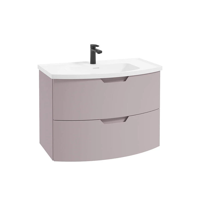 Sonas Arc 2 Drawer Wall Hung Vanity Unit With Matt White