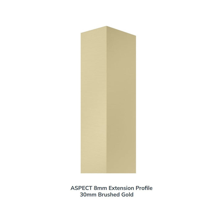Sonas Aspect 8mm Extension Profile - Brushed Gold - Shower