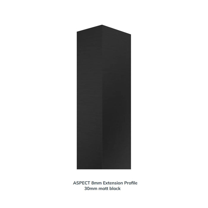 Sonas Aspect 8mm Extension Profile - Matt Black - Shower