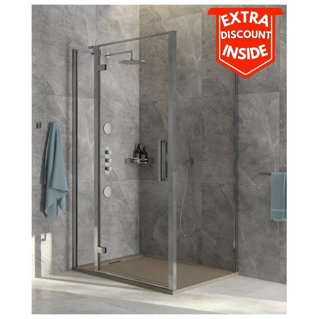 Sonas Aspect 8mm Hinged Recessed Shower Door With Inline Panel