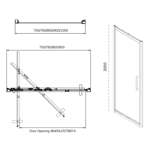 Sonas Aspect Framed Infold Shower Door