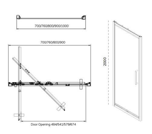 Sonas Aspect Framed Infold Shower Door