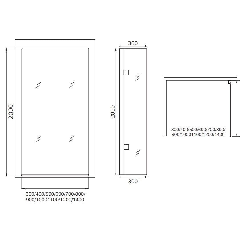 Sonas Aspect Flipper Panel - 8mm Glass - 300mm Wide