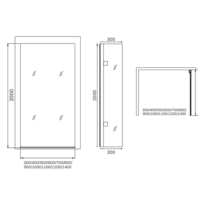 Sonas Aspect Wetroom Panel - Wet Room Glass & Screens