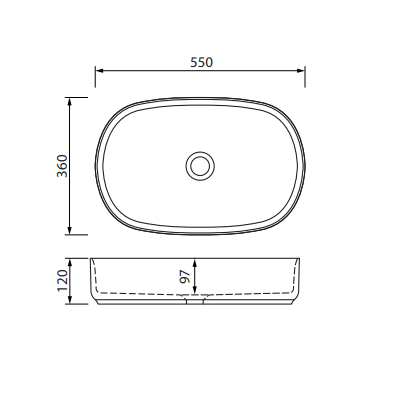 Sonas Avanti Oval Countertop Basin With Click Clack Waste