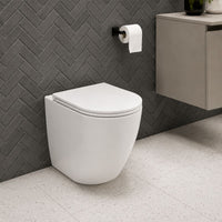 Sonas Avanti Rimless Back To Wall Toilet with Soft Close Seat - Satin White