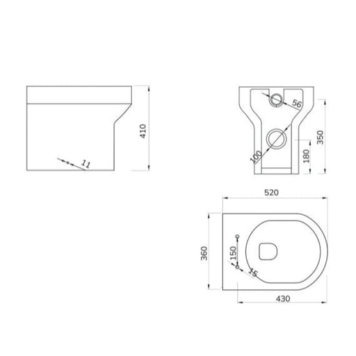 Sonas Base Rimless Back To Wall Toilet And Soft Close Seat