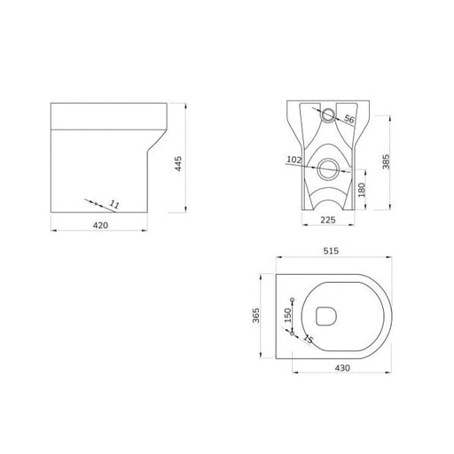 Sonas Base Rimless Comfort Height Back To Wall Toilet