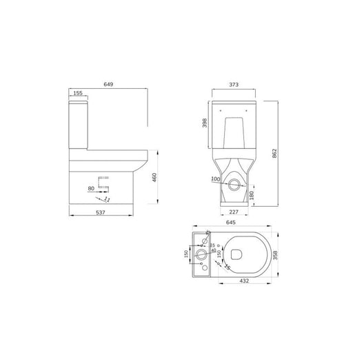 Sonas Base Rimless Comfort Height Close Coupled Toilet Soft