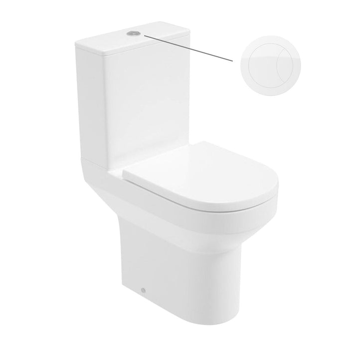 Sonas Base Rimless Comfort Height Open Back Close Coupled Toilet with Soft Close Seat and Cistern