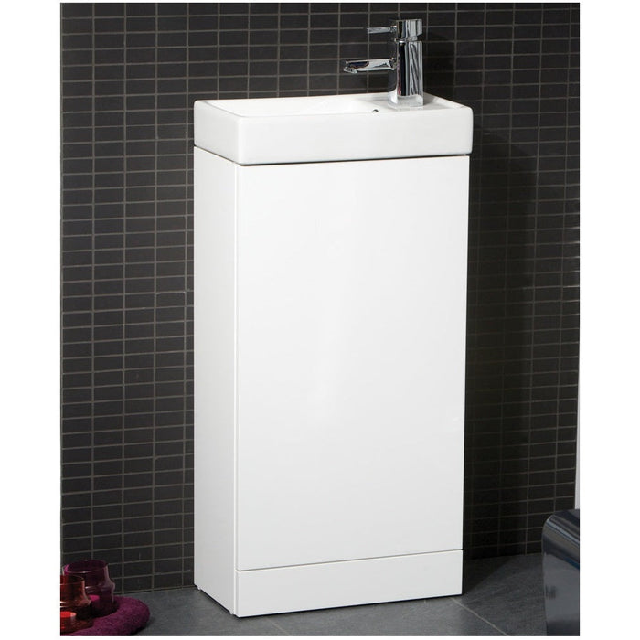 Sonas Basle 400mm Floorstanding Vanity Unit - Gloss White