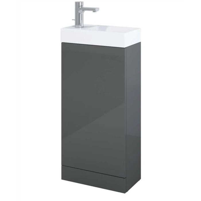 Sonas Basle 400mm Floorstanding Vanity Unit - Gloss Grey