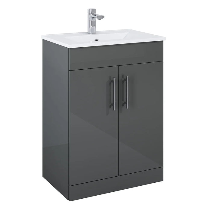 Sonas Belmont 2 Door Floorstanding Vanity Unit - Gloss Grey