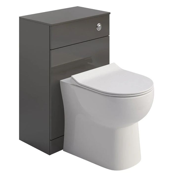 Sonas Belmont 500mm Back To Wall WC Unit - Gloss Grey