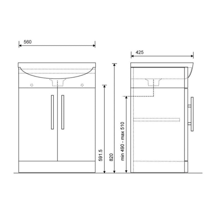 Sonas Belmont Door Floorstanding Vanity Unit With Basin