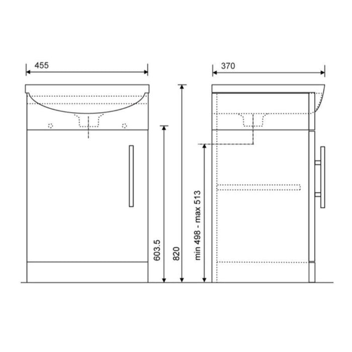 Sonas Belmont Door Floorstanding Vanity Unit With Basin