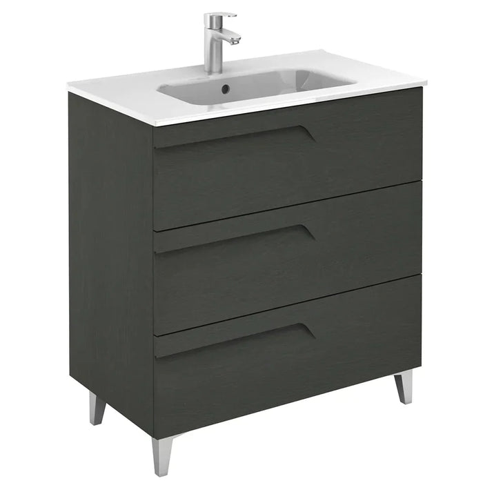 Sonas Brava 3 Drawer Floorstanding Vanity Unit - Nature Grey