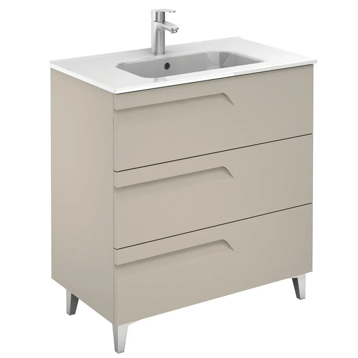 Sonas Brava 3 Drawer Floorstanding Vanity Unit - Smokey Matt